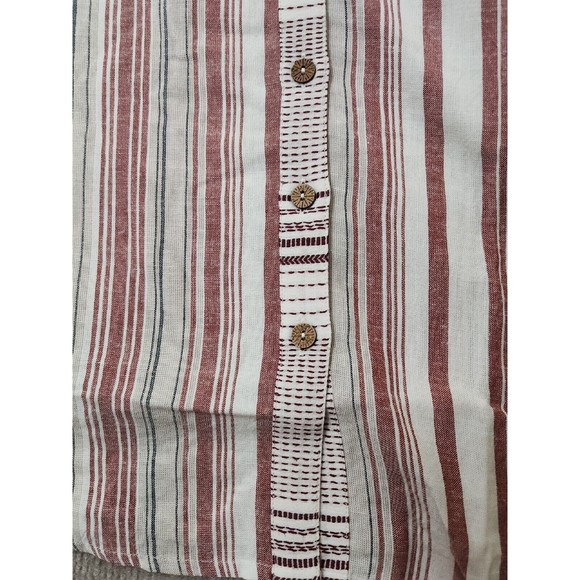 Soft Surroundings Beaded Tunic Womens M Repose Berry Stripe Linen Blend NEW - Picture 4 of 12